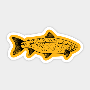 Landlocked Salmon - hand drawn fish design Sticker